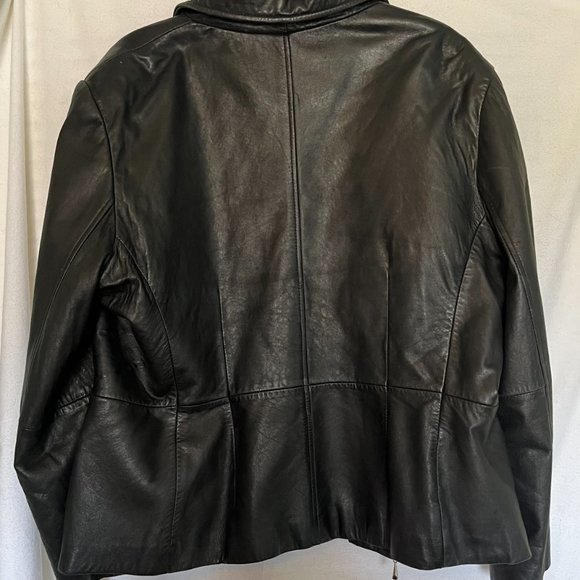 Vintage Jones New York Black “Butter Soft’ 100% Leather Womens Jacket Size L - Picture 4 of 10